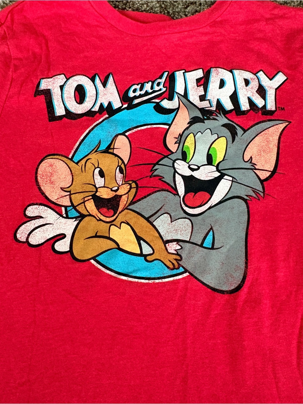 Tom and Jerry Graphic Short Sleeve Tee - Red small